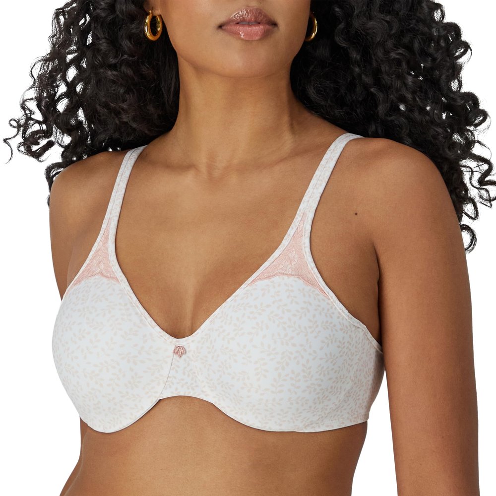 Bali womens Passion For Comfort Minimizer Underwire Bra, Pink Leaf Print, 34DD