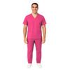 M&M SCRUBS Men Scrub Set Medical Scrub Top and Pants S Hot Pink view 2