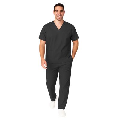 M&M SCRUBS Men Scrub Set Medical Scrub Top and Pants XXL Black