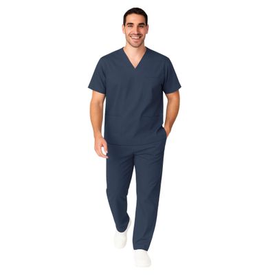 M&M SCRUBS Men Scrub Set Medical Scrub Top and Pants XXXL Dark Navy Blue