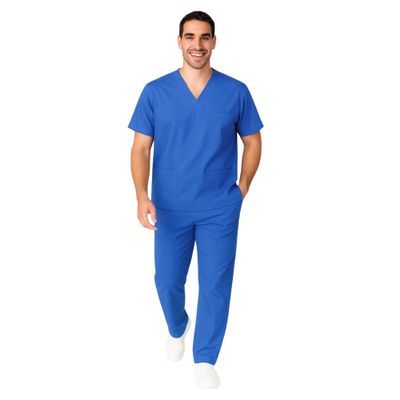 M&M SCRUBS Men Scrub Set Medical Scrub Top and Pants XL Dark Royal Blue