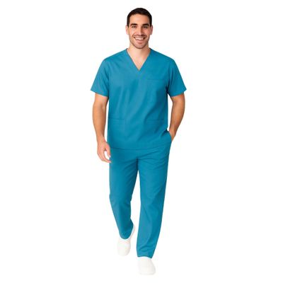 M&M SCRUBS Men Scrub Set Medical Scrub Top and Pants S Teal