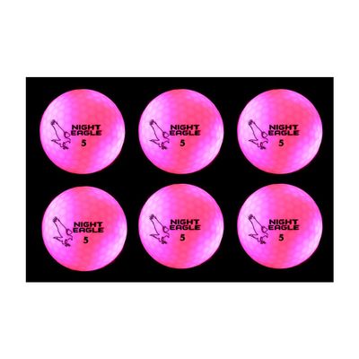 Night Eagle CV LED Golf Balls - Light Activated - No Timer - 6 Pack (Pink)