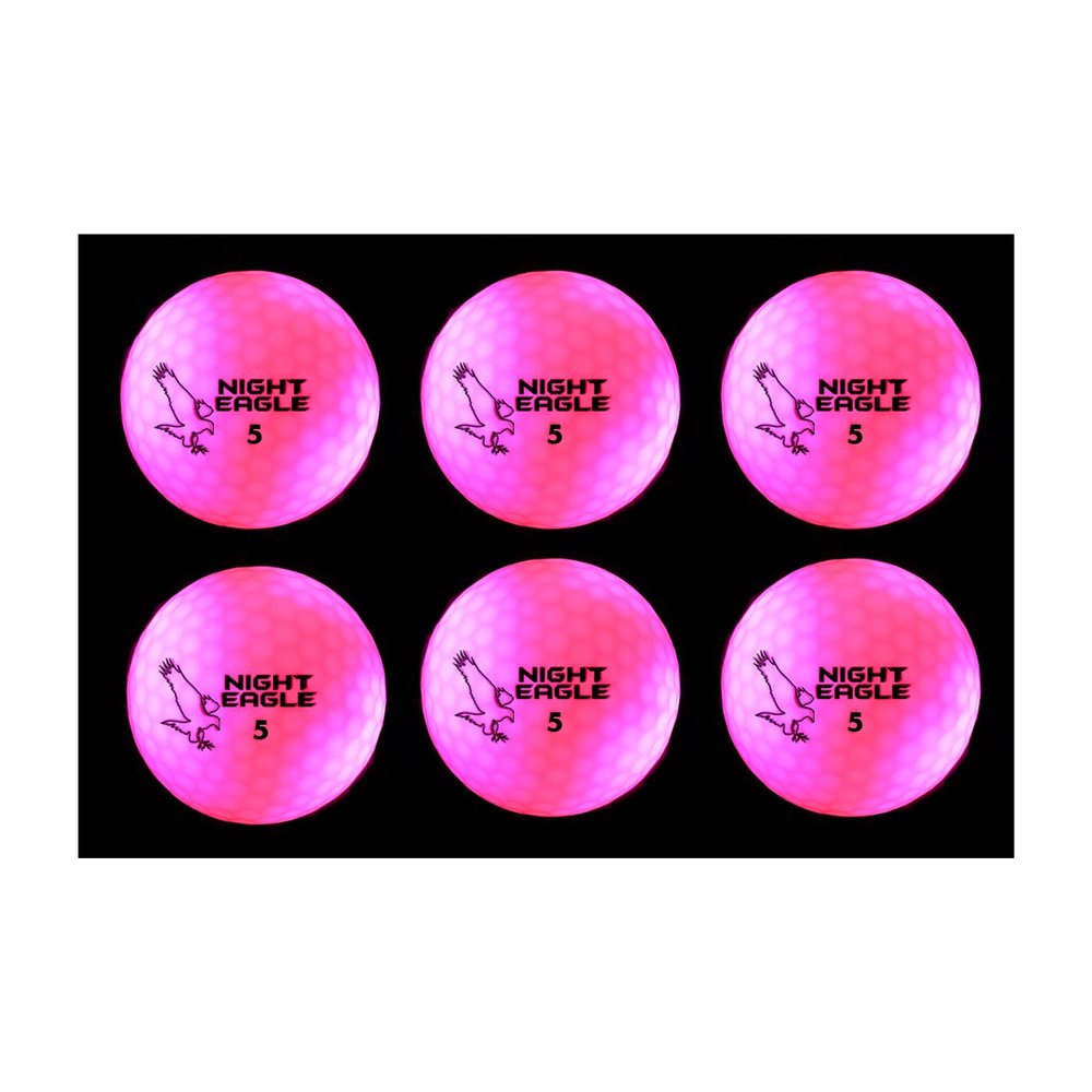 Night Eagle CV LED Golf Balls - Light Activated - No Timer - 6 Pack (Pink)