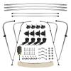 Leader Accessories 3 Bow Sand 6'L x 46" H x 67"-72" W Bimini Top Boat Cover Includes 4 Straps 2 Rear Support Poles Mounting Hardwares Storage Boot with 1" Aluminum Frame view 3