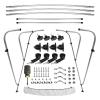 Leader Accessories 3 Bow White 6'L x 46" H x 73"-78" W Bimini Top Boat Cover Includes 4 Straps 2 Rear Support Poles Mounting Hardwares Storage Boot with 1" Aluminum Frame view 3
