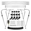 Leader Accessories 3 Bow Black 6'L x 46" H x 79"-84" W Bimini Top Boat Cover Includes 4 Straps 2 Rear Support Poles Mounting Hardwares Storage Boot with 1" Aluminum Frame view 3