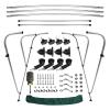 Leader Accessories 3 Bow Green 6'L x 46" H x 79"-84" W Bimini Top Boat Cover Includes 4 Straps 2 Rear Support Poles Mounting Hardwares Storage Boot with 1" Aluminum Frame view 3