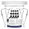 Leader Accessories Navy Blue 3 Bow 6'L x 46" H x 79"-84" W Bimini Top Boat Cover Includes 4 Straps 2 Rear Support Poles Mounting Hardwares Storage Boot with 1" Aluminum Frame view 3
