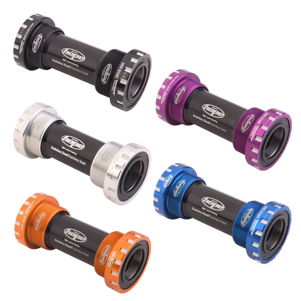 HOPE BSA Threaded Bottom Bracket - 68/73mm, for 24mm Spindle, Stainless, Orange