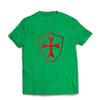 lepni.me Mens T-Shirt The Knights Templar Shield Red Cross Christian Knight Order (Small Green Multi Color) view 1