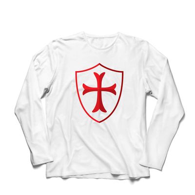 lepni.me Mens T Shirt The Knights Templar Shield Red Cross Christian Knight Order (XX-Large White Multi Color)