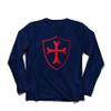 lepni.me Mens T Shirt The Knights Templar Shield Red Cross Christian Knight Order (Large Blue Multi Color) view 1
