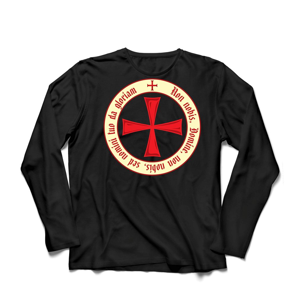lepni.me Mens T Shirt God Wills it! The Knight Templar Crusaders Red Cross (XXX-Large Black Multi Color)