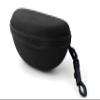 Calabria BJ143H Black Large Semi-Hard Fabric Zipper Shell Glasses Case Protective Plastic Snap Hook Belt Attach Men Women view 1
