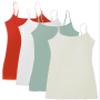 4 Pack: Active Basic Cami Tanks in Many Colors (3X, Oatmeal/Coral/Mint/White) view 1