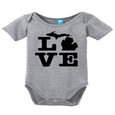 Michigan Love Printed Infant Bodysuit Baby Romper Gray 18-24 Month