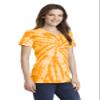 Port & Company Women's Essential Tie Dye V Neck Tee 4XL Gold view 4