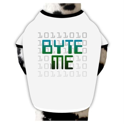TOOLOUD Byte Me Dog Shirt White with Black XL