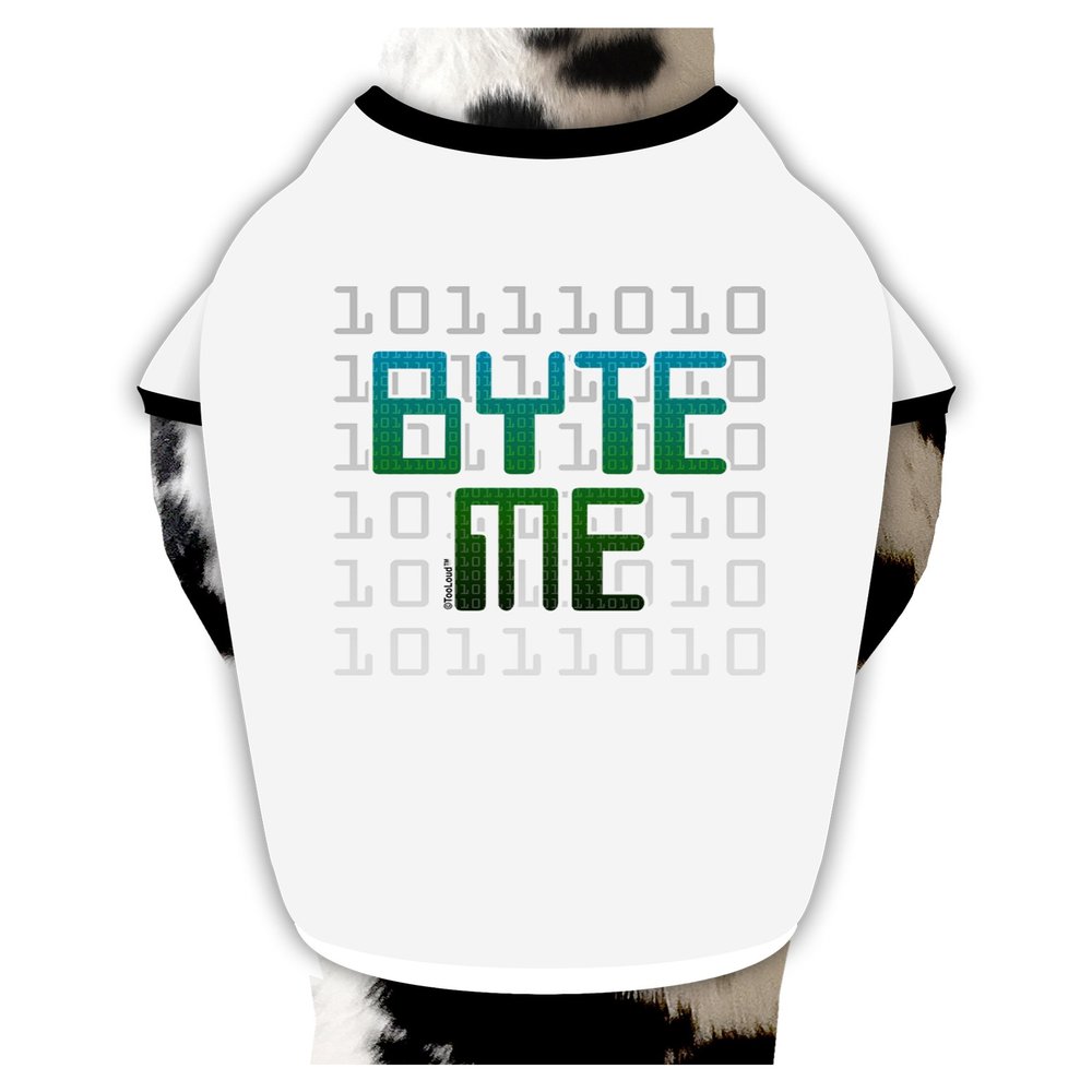 TOOLOUD Byte Me Dog Shirt White with Black XL