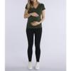 Motherhood Maternity Women's Bump Start Under Belly Full Length Pregnancy Leggings-2 Pack, Black/Grey, Small view 4