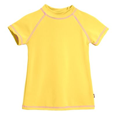 Yellow UPF 50+ Short Sleeve Rashguard for Girls by City Threads
