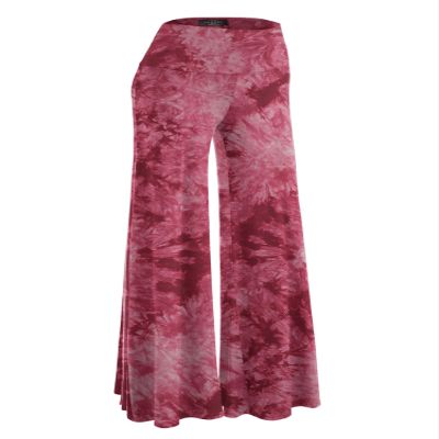 Made By Johnny MBJ WB1060 Womens Chic Tie Dye Palazzo Pants XXL Wine