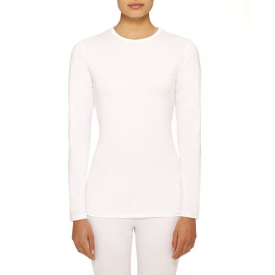 Cuddl Duds ClimateRight Women's Stretch Microfiber Long Sleeve Crew Top(White, X-Large)