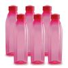 Cello Crystal PET Bottle Set, 1 Litre, Set of 6, Pink view 1