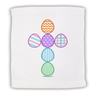 TOOLOUD Easter Egg Cross Faux Applique Micro Terry Sport Towel 15" x 22"