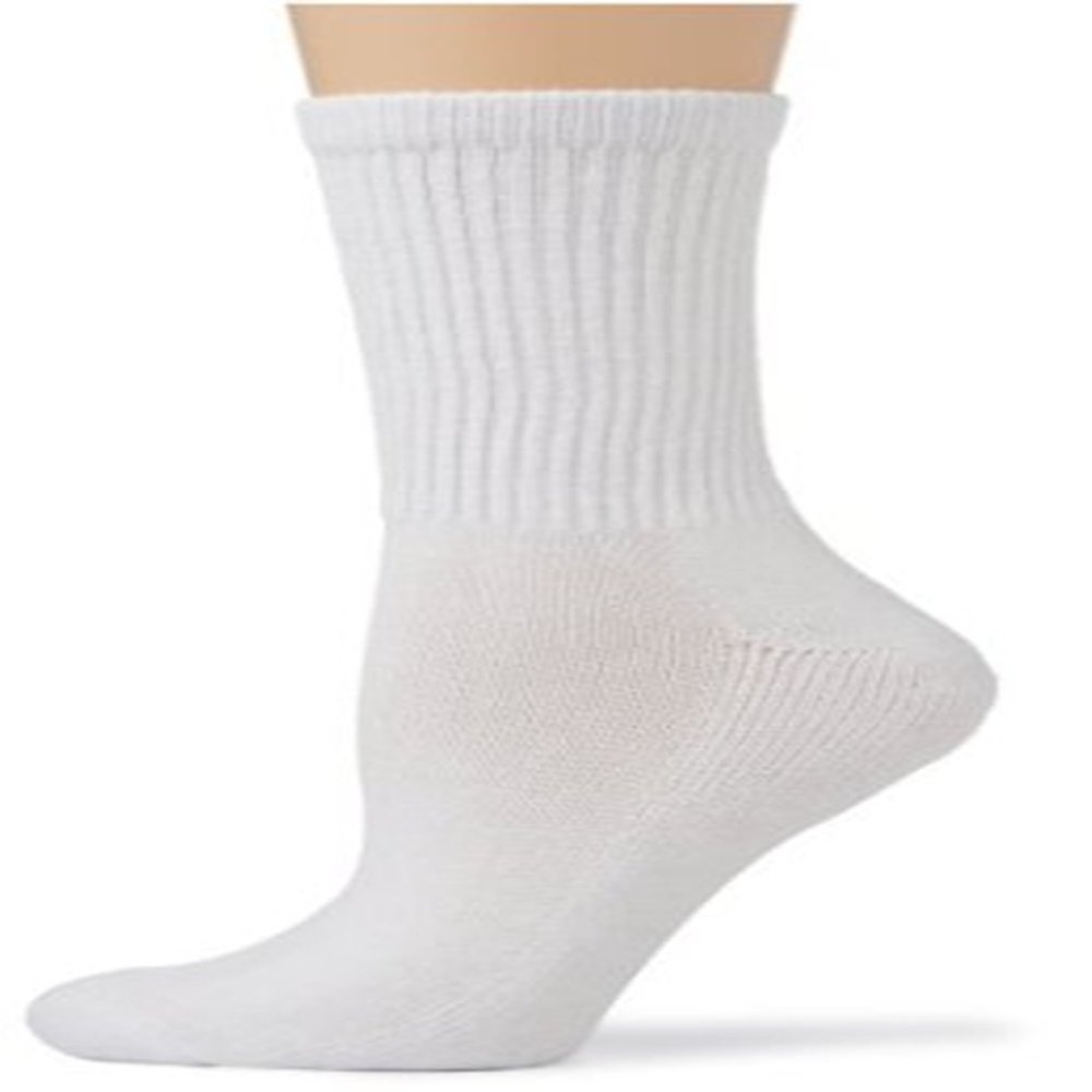 davido Women socks crew made in italy 100% cotton 8 pairs (6-8, white)