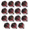 Hardcore Black & Red Stripe Extra Thick Standard Dart Flights - 5 Sets Per Pack (15 Dart Flights in Total) view 1