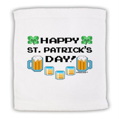 TOOLOUD Pixel Happy St Patricks Day Micro Terry Sport Towel 15" x 22"