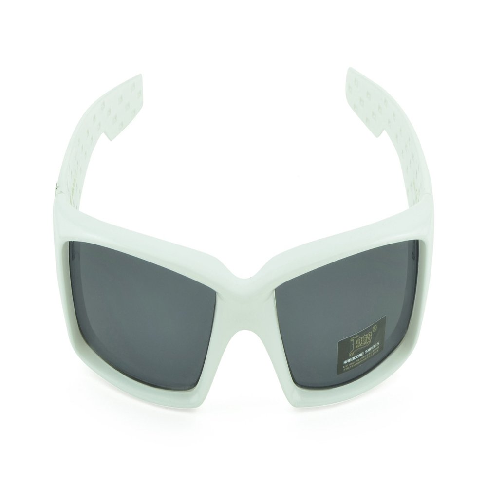 Belle Donne- Gangster Sunglass Hardcore Dark Lens Sunglasses Men Women - White