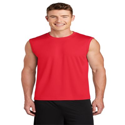 Clothe Co. Sleeveless Shirts for Men, Muscle Shirts for Men Dry Fit Tank Top, True Red, M