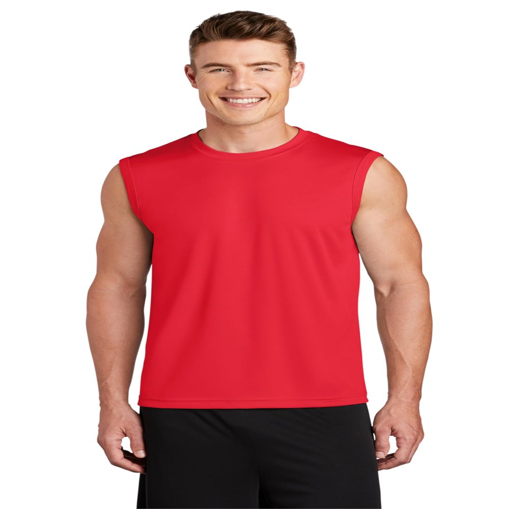 Clothe Co. Sleeveless Shirts for Men, Muscle Shirts for Men Dry Fit Tank Top, True Red, M