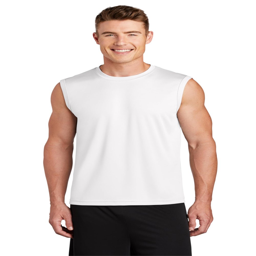 Clothe Co. Sleeveless Shirts for Men, Muscle Shirts for Men Dry Fit Tank Top, White, M