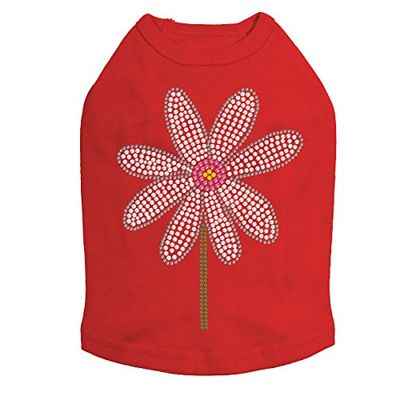 Daisy with Pink Center - Dog Shirt, XS Red