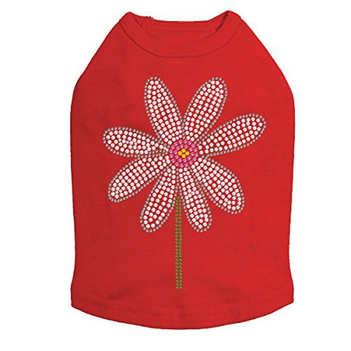 Daisy with Pink Center - Dog Shirt, XS Red
