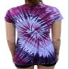 Rockin' Cactus Women's(Reg) V-Neck Tie Dye Shirt-Purple Spiral-M view 2