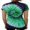 Rockin' Cactus Women's(Reg) V-Neck Tie Dye Shirt-Green & Purple Spiral-XL view 2
