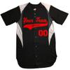 3 Color Customized Baseball Jersey Adult 3X-Large in Black and Scarlet view 1