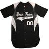 3 Color Customized Baseball Jersey Adult 3X-Large in Black and White view 1