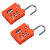 South Main Hardware TSA-Accepted Resettable Luggage Lock, Orange, 2-Pack - TSA Locks for Luggage, Luggage Locks, Luggage Locks TSA Approved, Backpack Lock, Mini Lock, Small Combination Lock view 2