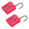 South Main Hardware TSA-Accepted Resettable Luggage Lock, Pink, 2-Pack view 2