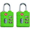 South Main Hardware TSA-Accepted Resettable Luggage Lock, Green, 2-Pack view 1