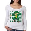 ALLNTRENDS Women's Shirt Irish Dab Dabbing Leprechaun St Patrick's Day Shamrock (L, Heather White) view 1