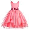 ekidsbridal Wedding Asymmetric Ruffles Satin Organza Flower Girl Dress Sequin 012s 6 view 1