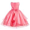 ekidsbridal Wedding Asymmetric Ruffles Satin Organza Flower Girl Dress Sequin 012s 6 view 2