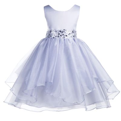 ekidsbridal Wedding Asymmetric Ruffles Satin Organza Flower Girl Dress Sequin 012s 6